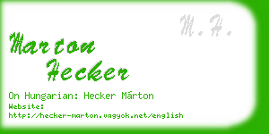 marton hecker business card
